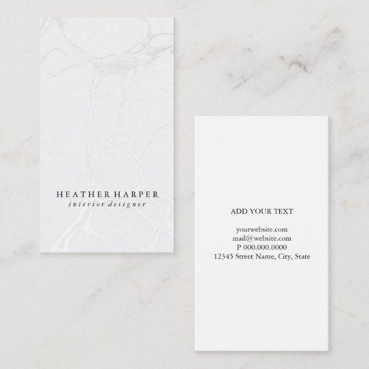 visitekaartje - Marble Gray Silver (Voorkant / Achterkant)