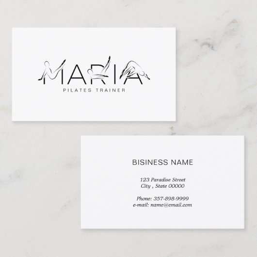 VISITEKAARTJE MARIA Name Pilates Instructor (Voorkant / Achterkant)