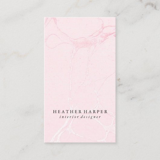 visitekaartje - marmer roze (Voorkant)