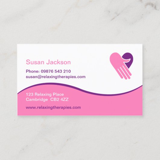 Visitekaartje massage (Achterkant)