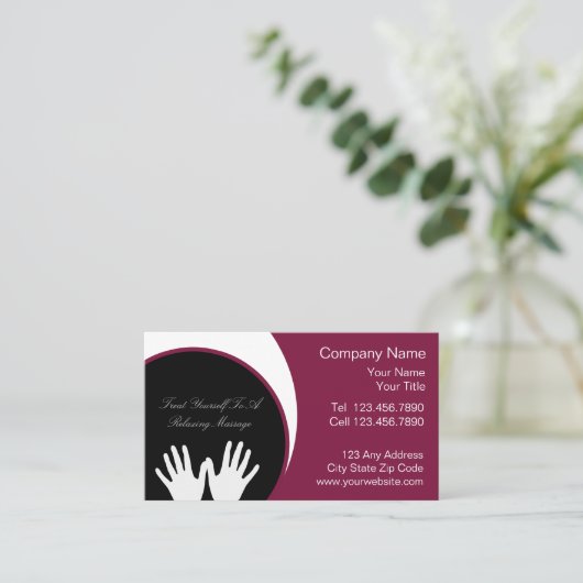 Visitekaartje massage (Staand voorkant)