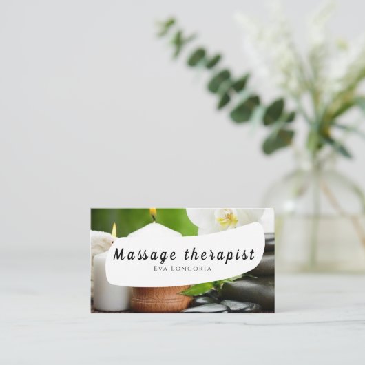 Visitekaartje massagetherapeut (Staand voorkant)