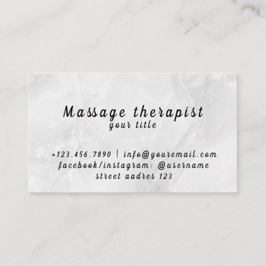 Visitekaartje massagetherapeut (Achterkant)