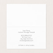 Visitekaartje massagetherapie (Binnenkant ongevouwen)