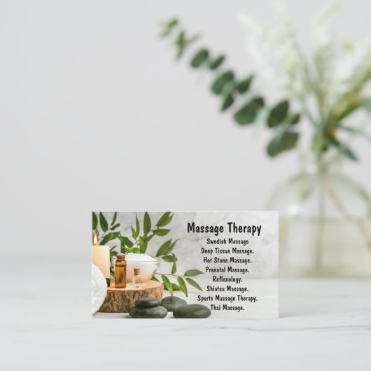 visitekaartje "Massagetherapist" (Staand voorkant)