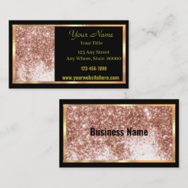 Visitekaartje Mauve Black Gold Sparkle Contactkaartje