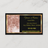 Visitekaartje Mauve Black Gold Sparkle Contactkaartje (Voorkant)