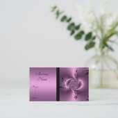 Visitekaartje Mauve & Zwarte Bloemen Abstract (Staand voorkant)