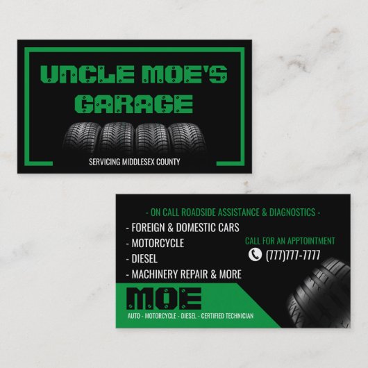 Visitekaartje MECHANISCHE MOTORCYCLUS (Voorkant / Achterkant)