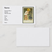 Visitekaartje  meisje en Schotse Terrier (Voorkant / Achterkant)