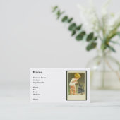 Visitekaartje  meisje en Schotse Terrier (Staand voorkant)