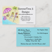 visitekaartje : Meisjes aan de strand (Voorkant / Achterkant)