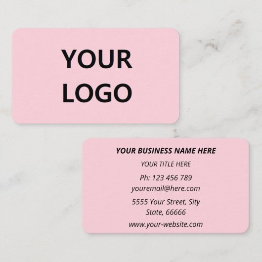 Visitekaartje met aangepaste Logo, kleuren, letter (Voorkant / Achterkant)