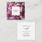 Visitekaartje met achtergrond botanische bloem. (Voorkant / Achterkant)