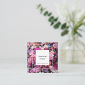 Visitekaartje met achtergrond botanische bloem. (Staand voorkant)