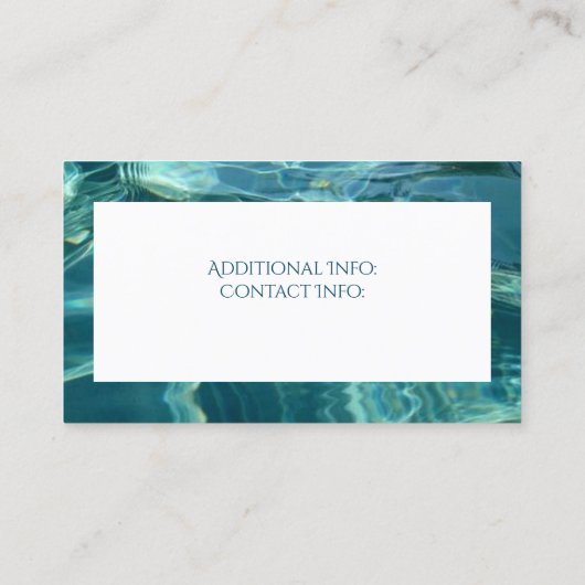 Visitekaartje met achtergrond koel water (Achterkant)