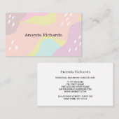 Visitekaartje met achtergrond pastelkleurpatroon (Voorkant / Achterkant)