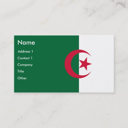 Visitekaartje met Algerijnse vlag (Voorkant)