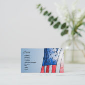 visitekaartje met Amerikaanse vlag (Staand voorkant)