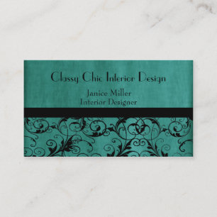 Visitekaartje met Aqua Green Patterned