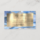 visitekaartje met azuurrooster en goudfolie (Achterkant)