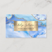 visitekaartje met azuurrooster en goudfolie (Voorkant)