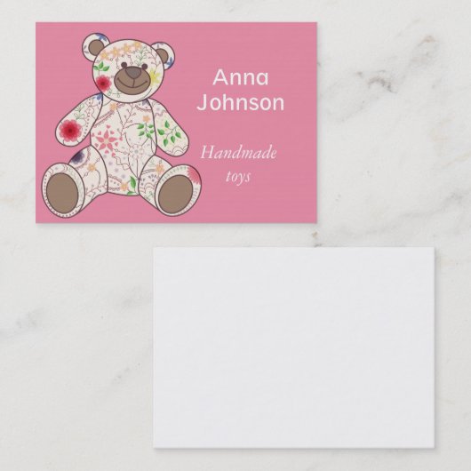 Visitekaartje met  beer speelgoed (Voorkant / Achterkant)