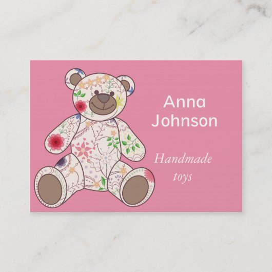 Visitekaartje met  beer speelgoed (Voorkant)