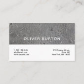 Visitekaartje met betonnen textuur. (Achterkant)