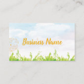 Visitekaartje met bladerend deandelion (Achterkant)