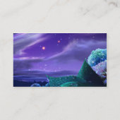 visitekaartje met blauw en bloemen (Achterkant)