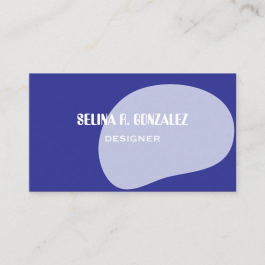 Visitekaartje met blauw koel-neutraal vormontwerp (Voorkant)
