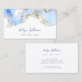 visitekaartje met blauw marmerontwerp (Voorkant / Achterkant)