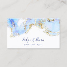 visitekaartje met blauw marmerontwerp