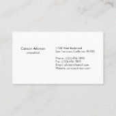 Visitekaartje met blauwe goudstreep (Achterkant)