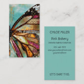 Visitekaartje met blauwe vlinder (Voorkant / Achterkant)