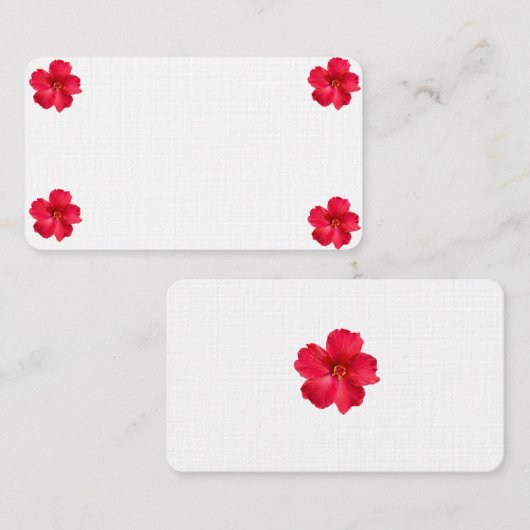 Visitekaartje met bloem erop (Voorkant / Achterkant)