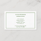 Visitekaartje met bloemachtergrond. (Achterkant)