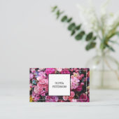 Visitekaartje met bloemachtergrond. (Staand voorkant)