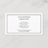 Visitekaartje met bloemachtergrond. (Achterkant)