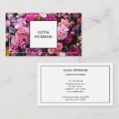 Visitekaartje met bloemachtergrond. (Voorkant / Achterkant)