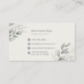 Visitekaartje met bloemen en Waterverf (Achterkant)