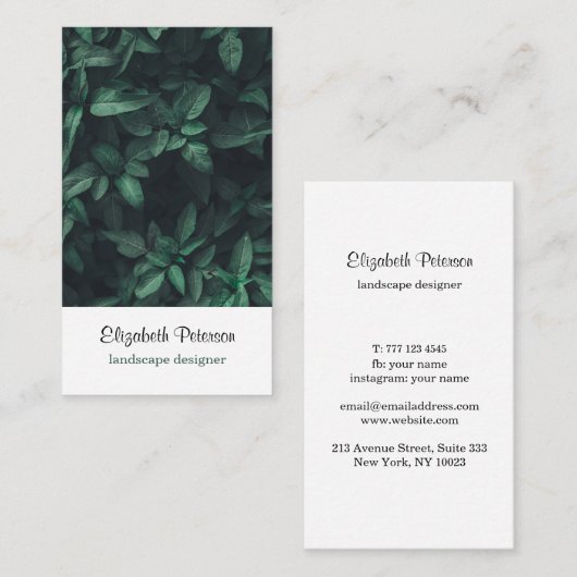 Visitekaartje met bloemenachtergrond (Voorkant / Achterkant)