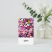 Visitekaartje met bloemenachtergrond (Staand voorkant)