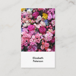 Visitekaartje met bloemenachtergrond