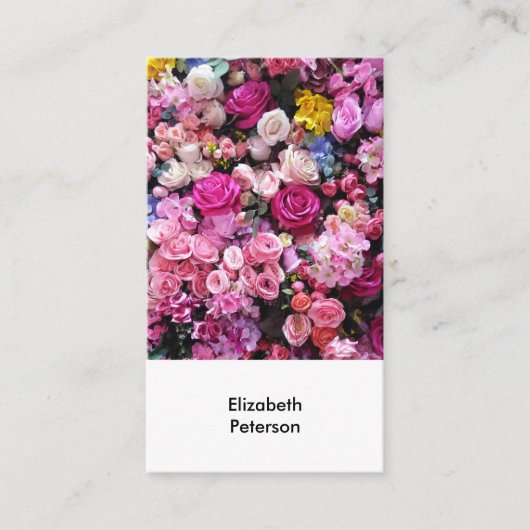 Visitekaartje met bloemenachtergrond (Voorkant)