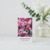 Visitekaartje met bloemenachtergrond (Staand voorkant)