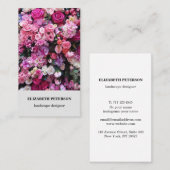 Visitekaartje met bloemenachtergrond (Voorkant / Achterkant)