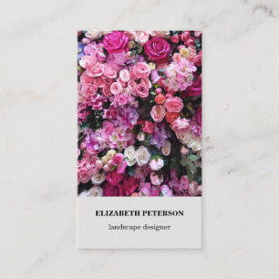 Visitekaartje met bloemenachtergrond