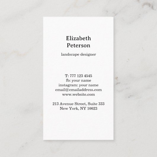 Visitekaartje met bloemenachtergrond (Achterkant)